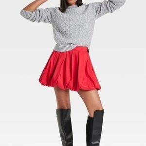 a new day Vibrant Red Mini Skirt